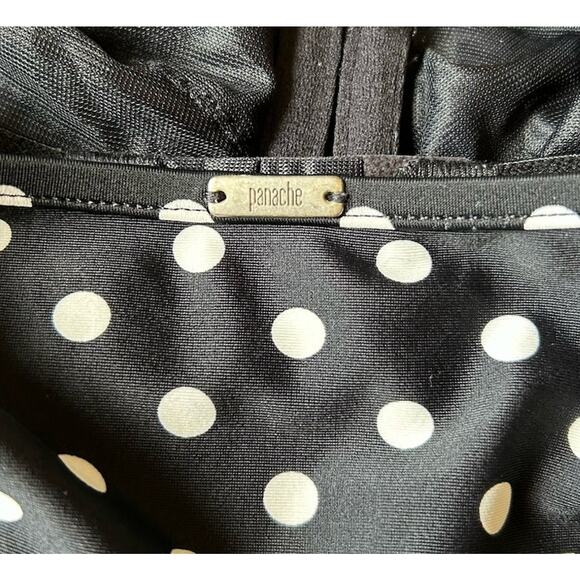 Panache Anya Tankini Black Polka Dot Adjustable Side Bikini Swim Top 32E/32DDD - Picture 11 of 11